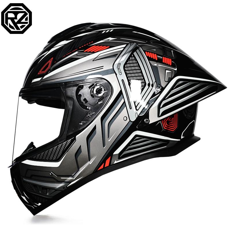 ORZ-S802-Full Face Motorcycle Helmet Single Lens ABS Shell DOT Certified Shockproof Windproof Unisex Adult Street Motorbike