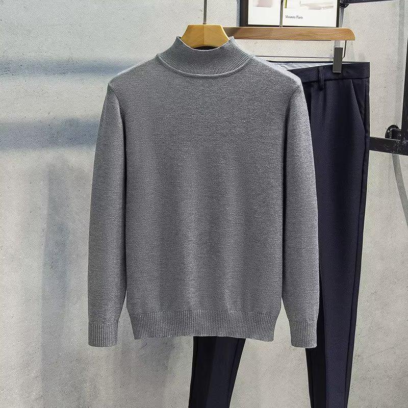 2022 Men's Slim Fit High Neck Wool Sweater - Autumn/Winter Casual Long Sleeve Base Layer