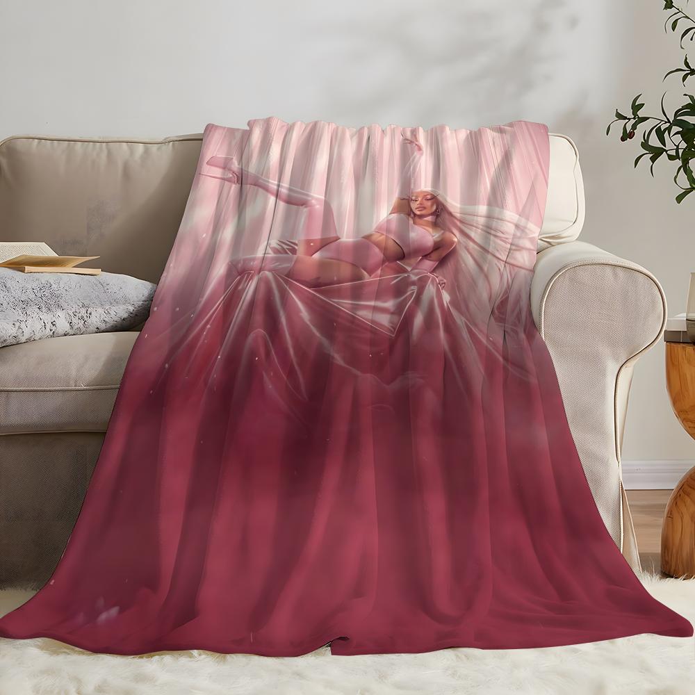 Sängerin Cardi B Wurf Kinderfreundliche Flanell-Kuscheldecke Weich Warm Antistatisch Waschbar Ganzjahres