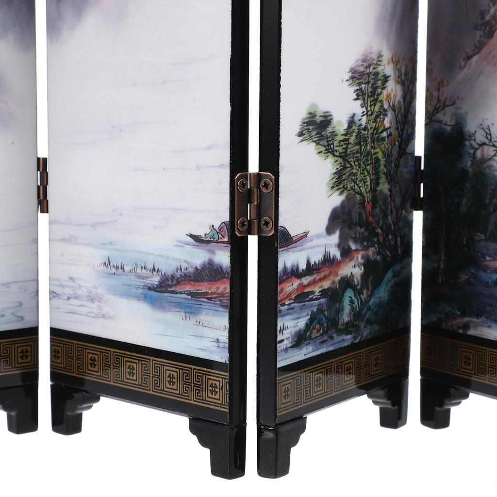 Screen Mini Chinese Folding Panel Desktop Dividers Lacquerware Privacy Model Tabletop Props Desk Divider Screens Oriental