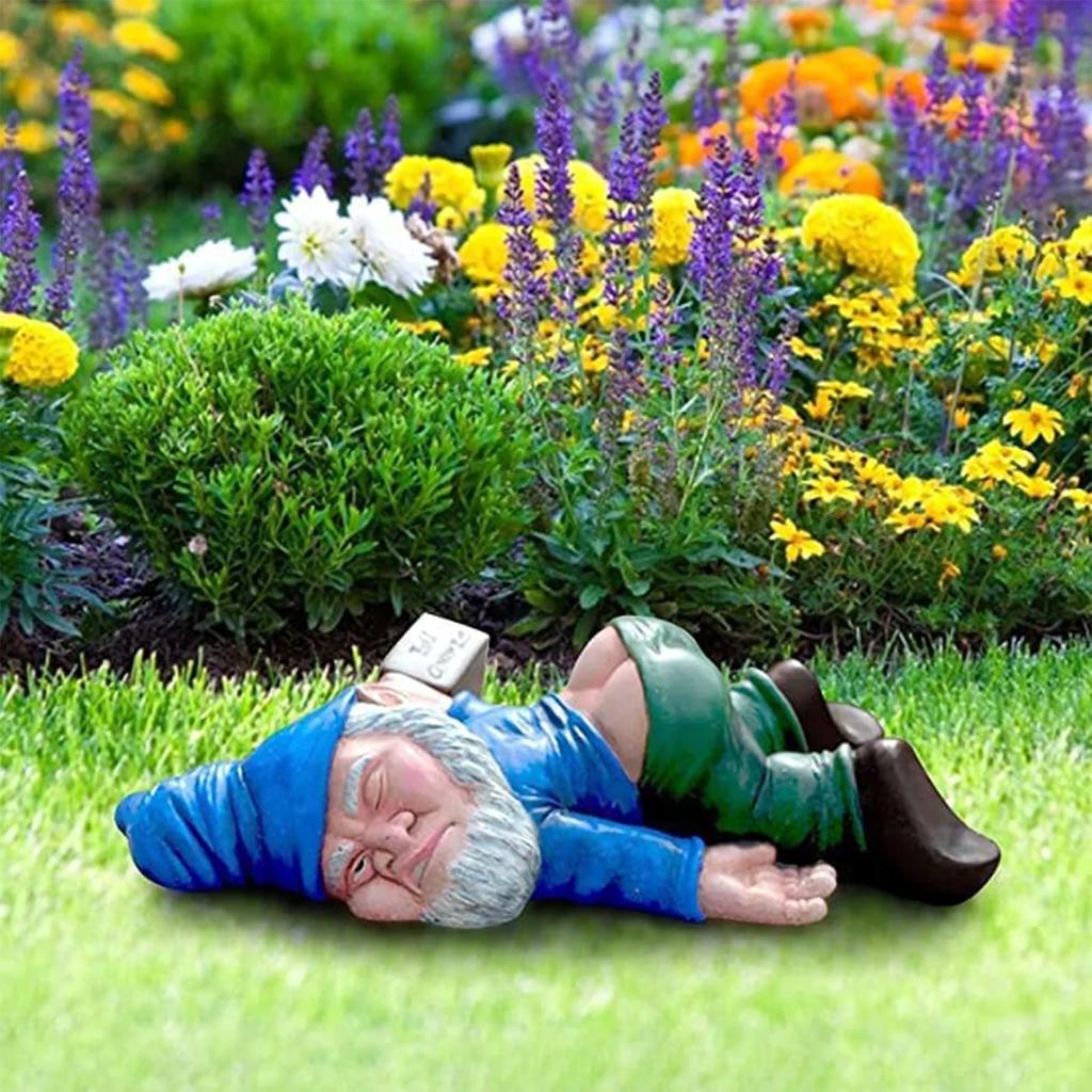15 Cm Creative Funny Drunk Gnome Dwarf Statue Christmas Garden Dwarf Gnomes Statues Resin Decorations Christmas Table Ornament