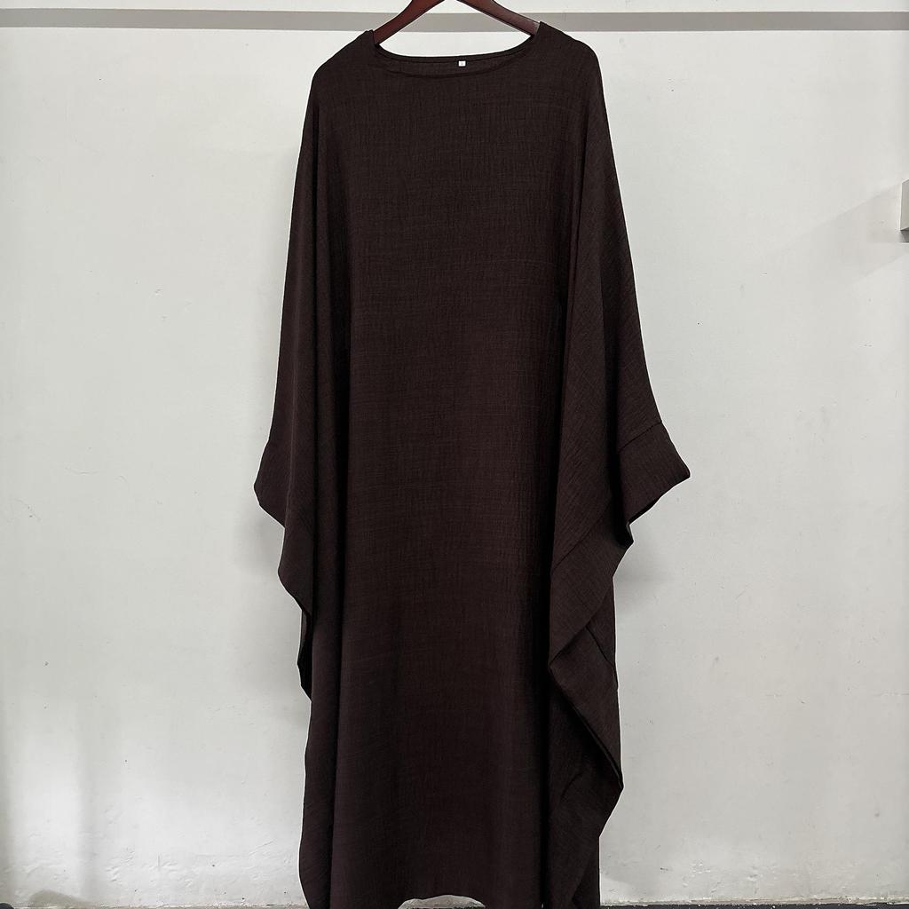 Yiduo Duo Waist-Slimming Batwing Sleeve Dress with Belt