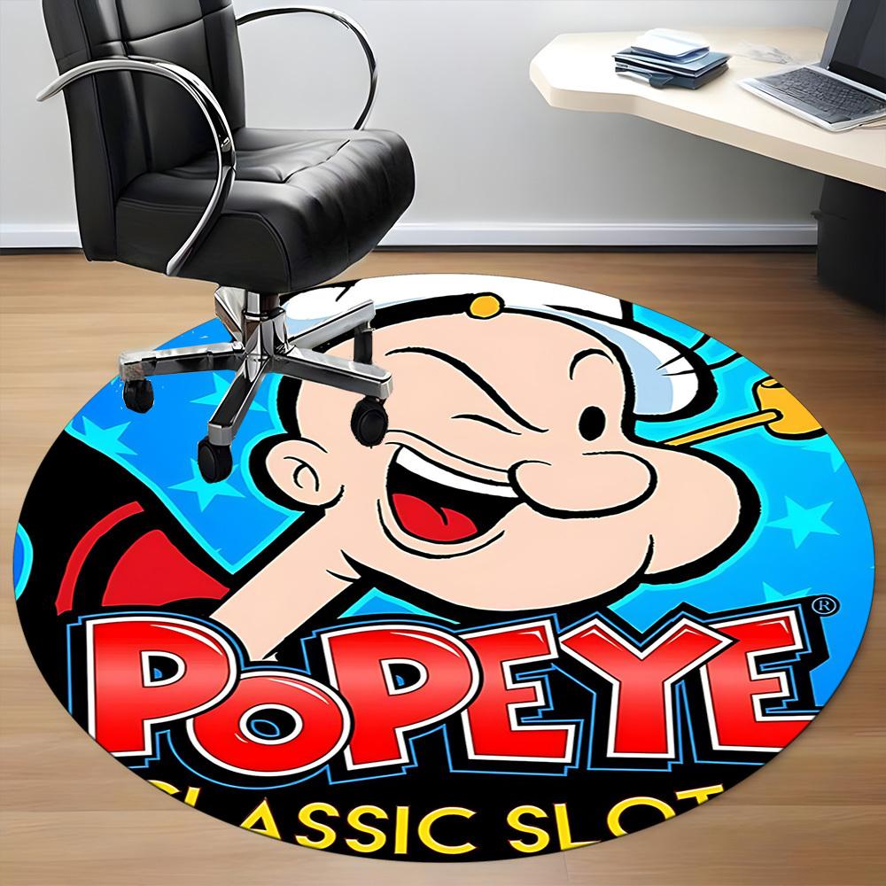 1pc Popeye Office Round Area Rug, Under Office Chairs Bedroom Living Room Home Decor, Room Deco