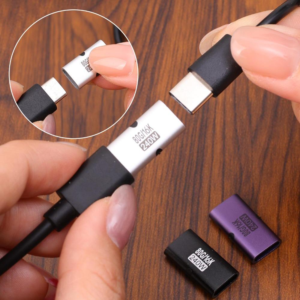 1-10pcs 240W PD 80Gbps High-Speed USB C Female To Female Adapter 16K 60Hz Video for MacBook Pro Air IPad Type-C HUB Converter