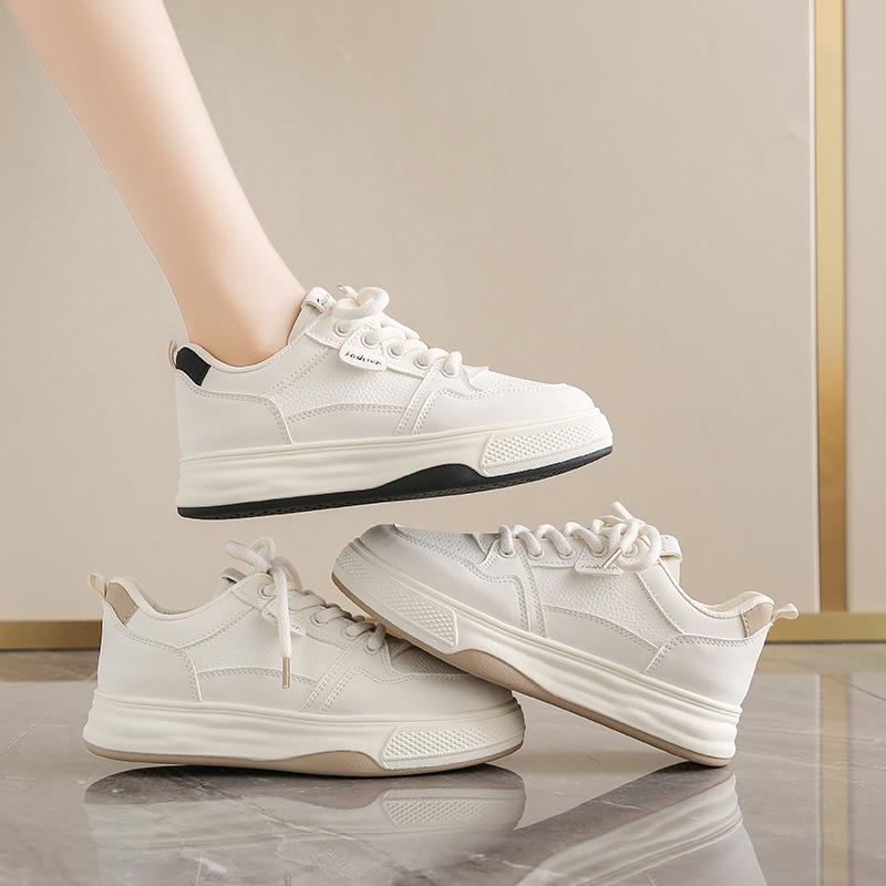 2025 Spring White Shoes Women's New Korean Version Ins Female Students Heightening Platform Sports Board Shoes Casual Shoes H6518