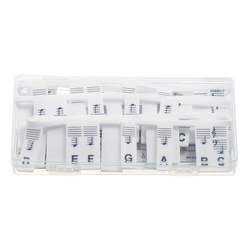 

Portable Double Line Score Display Silicone Piano Stickers Piano Keyboard Note Labels Instrument Accessories 88 Keys
