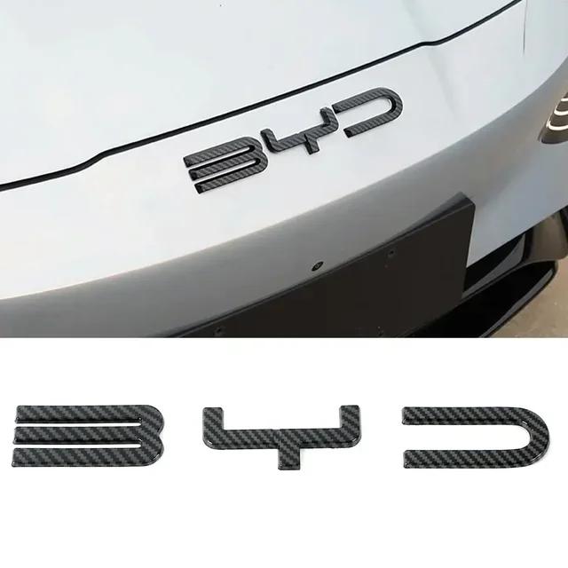 

Для BYD SEAl HAN SONG YUAN DOLPHIN ATTO 3 Аксессуары Автомобильный Передний Бампер Эмблема Значок Наклейка Черный Углеродный Логотип Наклейка для Модификации ATTO1