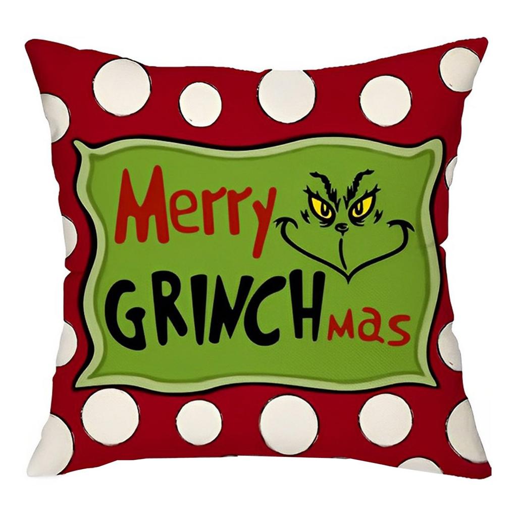 Christmas Holiday Decorative Throw Pillow Cover Soft Fabric Square Cushion Case for Sofa Bed Chair Home Living Room Decoration