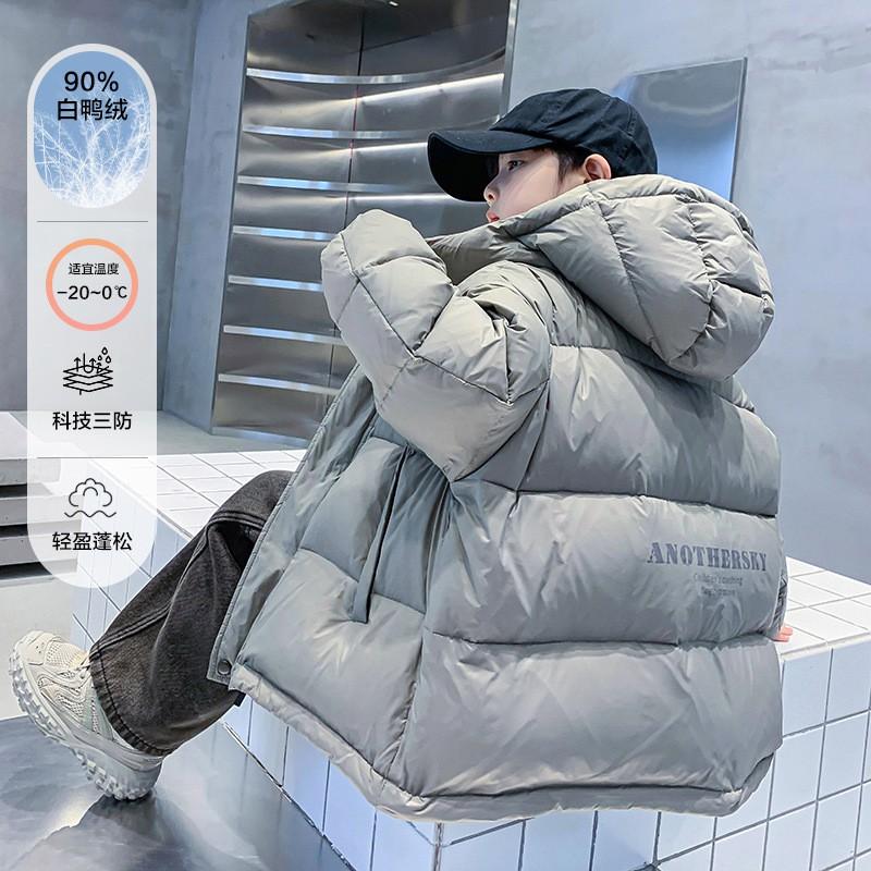 Boys Winter Short Puffer Jacket Kids Thick Warm Waterproof Coat