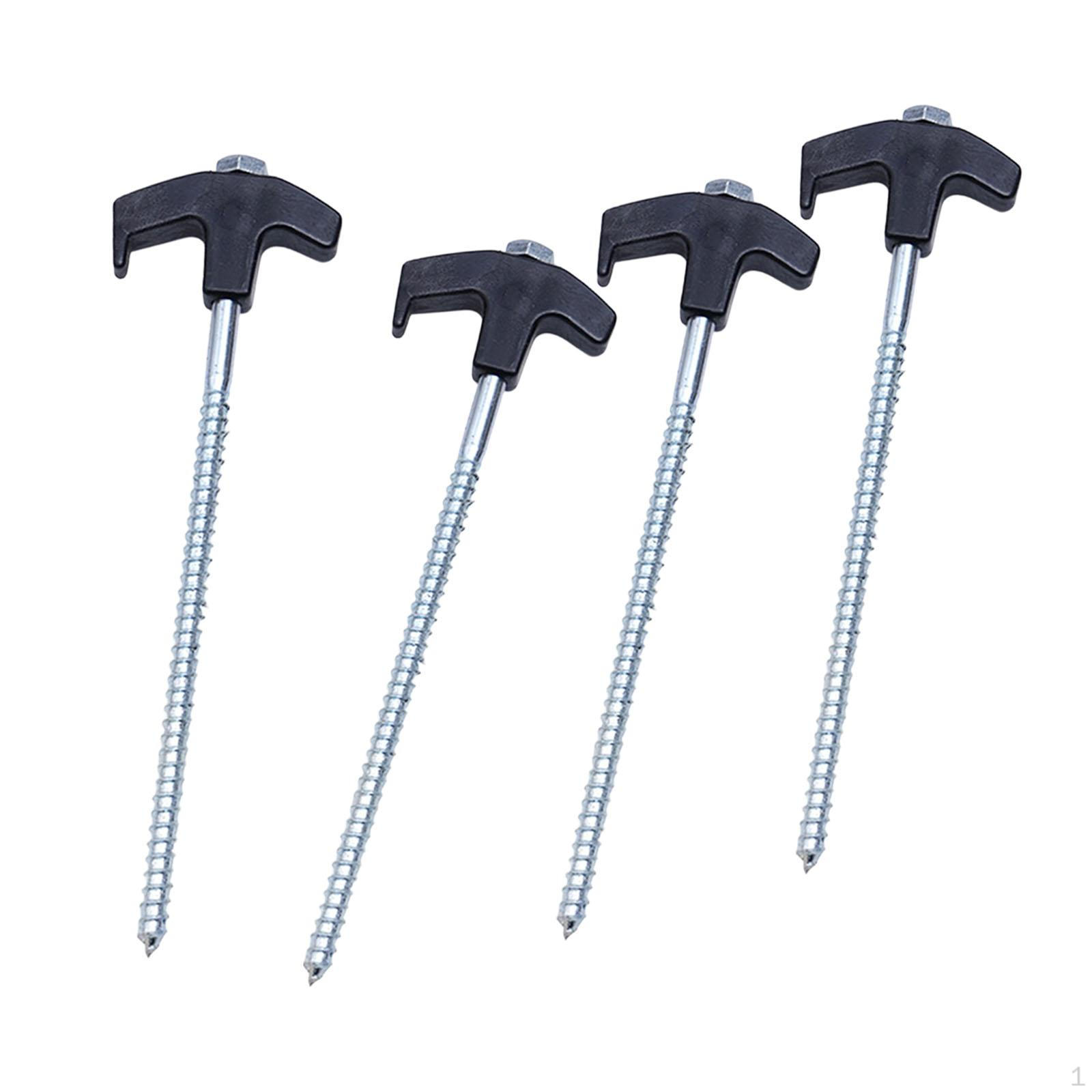 

4x Tent Stakes Fixing Nails Ground Anchors Hexagonal Spiral Sturdy Pegs for