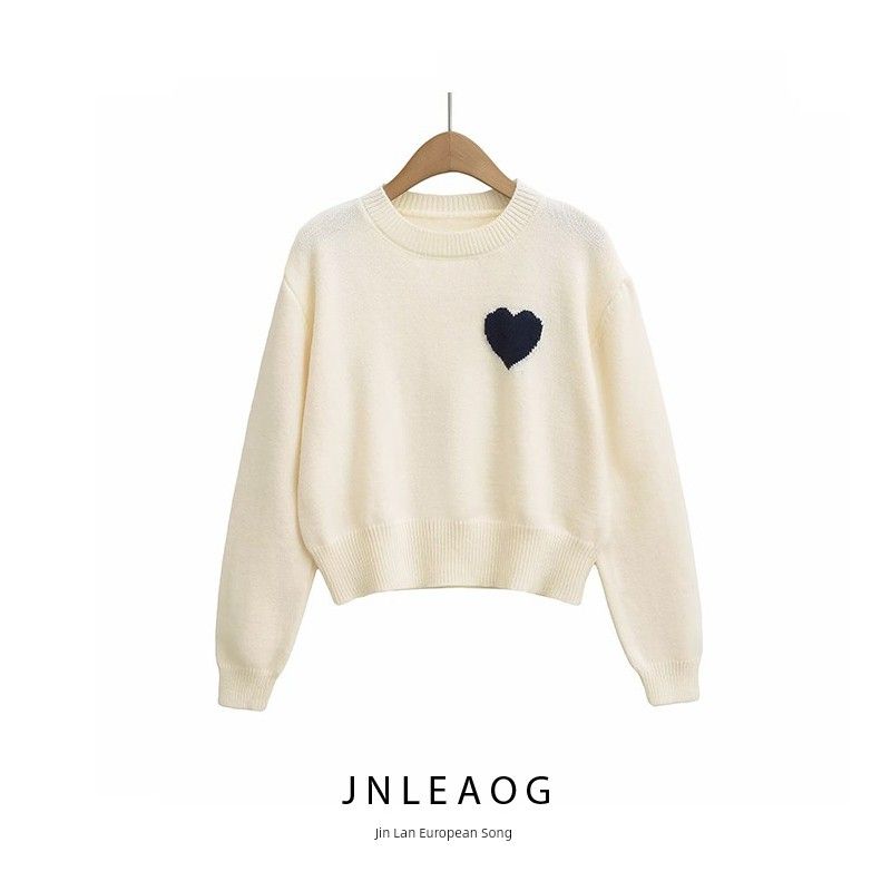 Jnleaog Spring New Arrival Women's Clothing Fashion Style French Fashion Design Love Pattern Knitting Short Dress