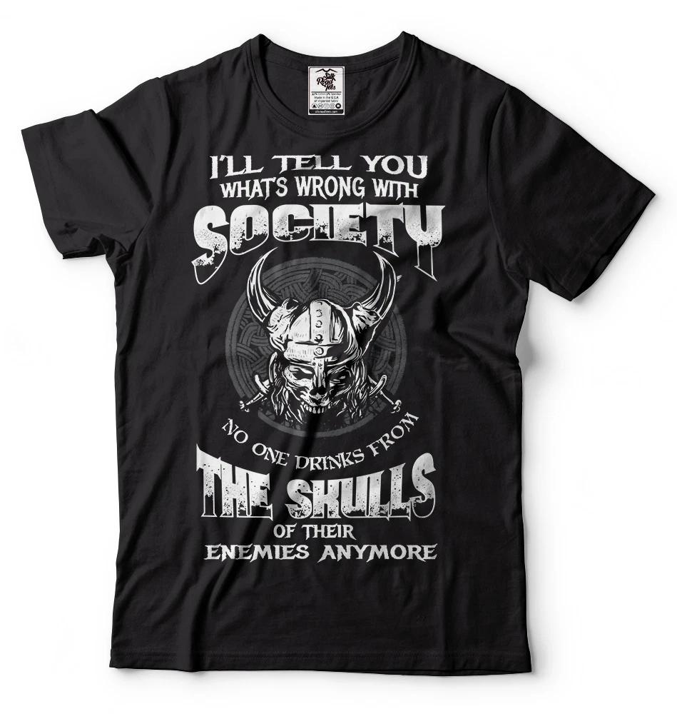 Viking T-T-shirt Viking Warrior T-T-shirts Cool Vikings Slogan T-shirt Skull T-T-shirt L