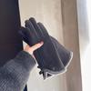 Gants chauds pour femmes en hiver Style coréen Mignon nœud Plus velours et Épais Hiver Véhicule électrique Coupe-froid Écran tactile
