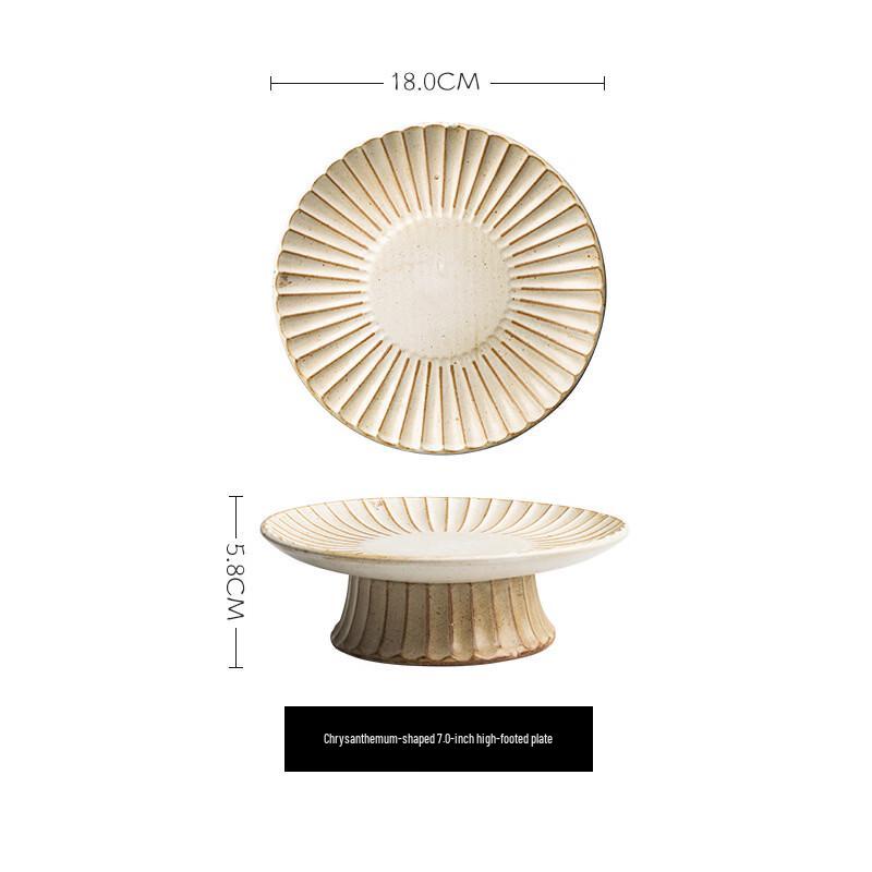 Японская керамическая тарелка ручной работы Wutuo