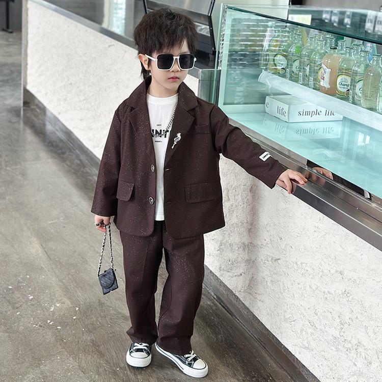 2025 Boys' Sparkling Silver Casual Suit Set