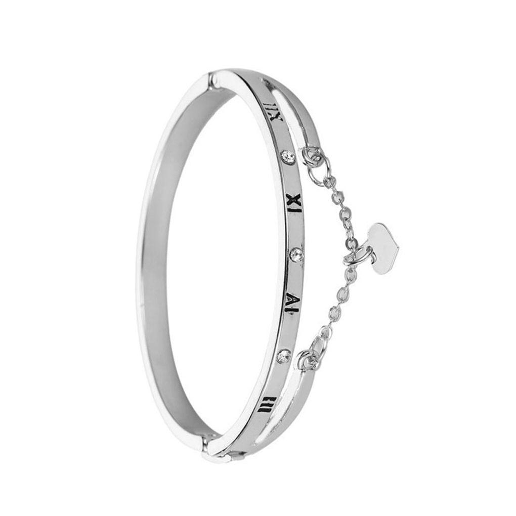Römische Ziffer Armreif Modische Handkette Herz Armband Schmuck Geschenk für Frauen Mädchen