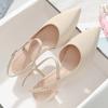 Pointed Toe Bag Head Sandals Women's Spring and Summer New Versatile and Not Tired Foot Size Thick Heel Single Shoes