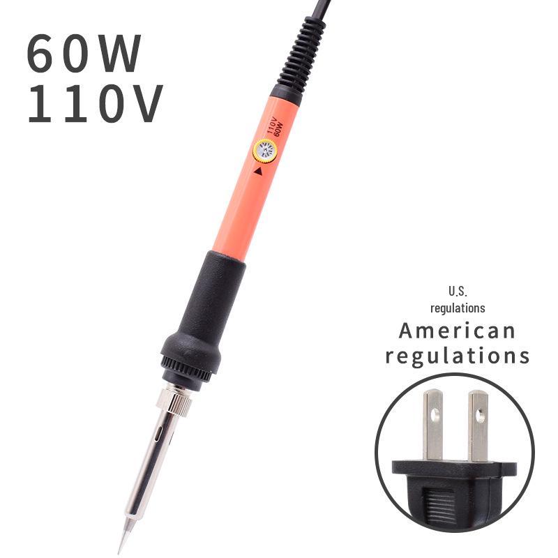 Einstellbarer 60W Lötkolben mit US-Stecker, 110V, Innenheizung, Temperaturregelung und Schalter.