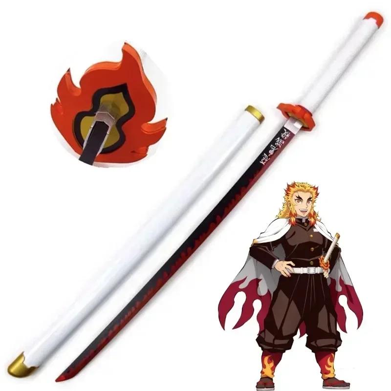 104cm Demon Slayer Katana Sword Kimetsu No Yaiba Anime Cosplay Prop Ninja Knife Real Size Japanese Katana Samurai Sabre Kid Toys