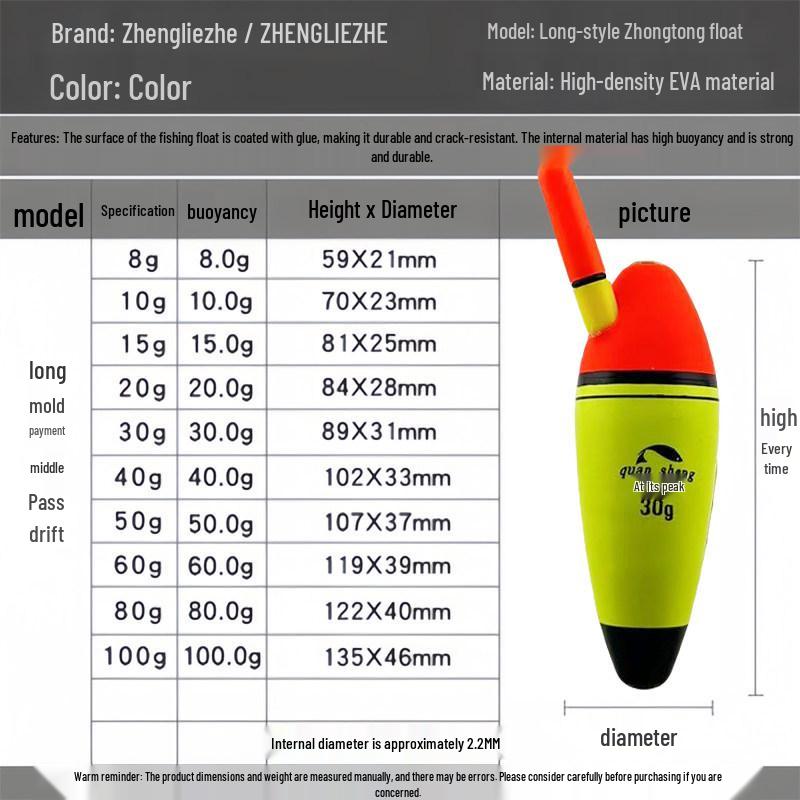 EVA Anti-Kollision Felsenfischen Winddichter Schwimmer - Doppelbohrung Weitwurf Untergetaucht Gewicht