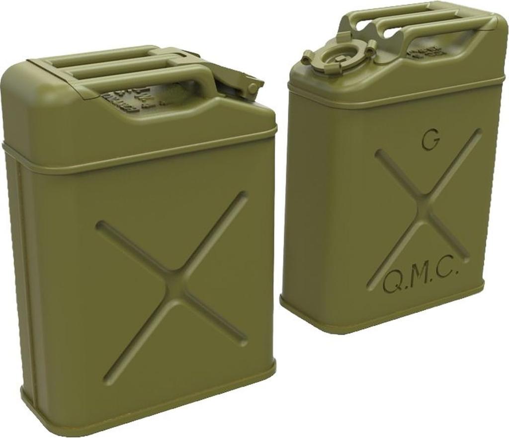 Fury Models WW2 American Jerry Cans for Fuel and Set of Plastic Model FM35065 1/35 Water, 8, Parts, (Military)
