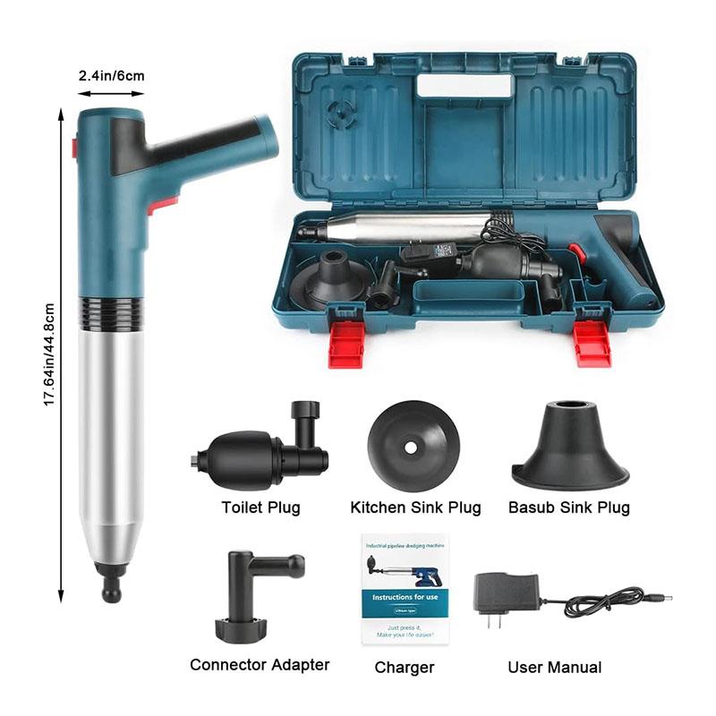 Sewer Piping Unclogging Machine Toilet Plunger Pipe Electric Dredge Tools Sewer Blockage Drain Cleaner Household Lithium Battery