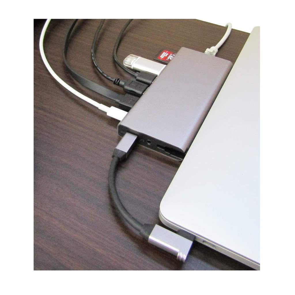 4K 60Hz Compatible TypeC Multi Dock Hub Adapter HDMI X 3 Card PD60W LAN Cable Storage Type USB3.2 SD/microSD (9 Ports)