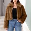 Women's Fashionable Warm Long Sleeve Solid-Color Furry Coat