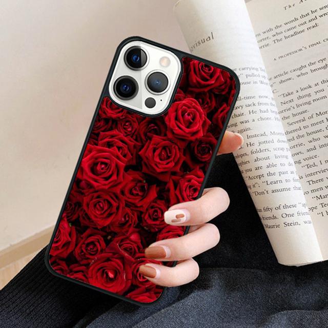 Flower Red Rose Phone Case Cover For iPhone 17 Air 16 15 14 Plus 12 13 Pro Max Coque Shell Fundas