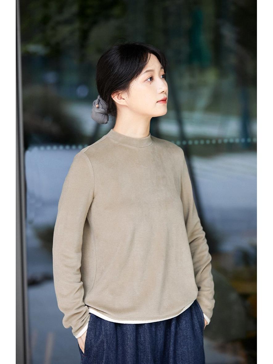 

Autumn Retro Women s Knitted Base Shirt - Soft, Warm & Versatile in Six Colors Medium