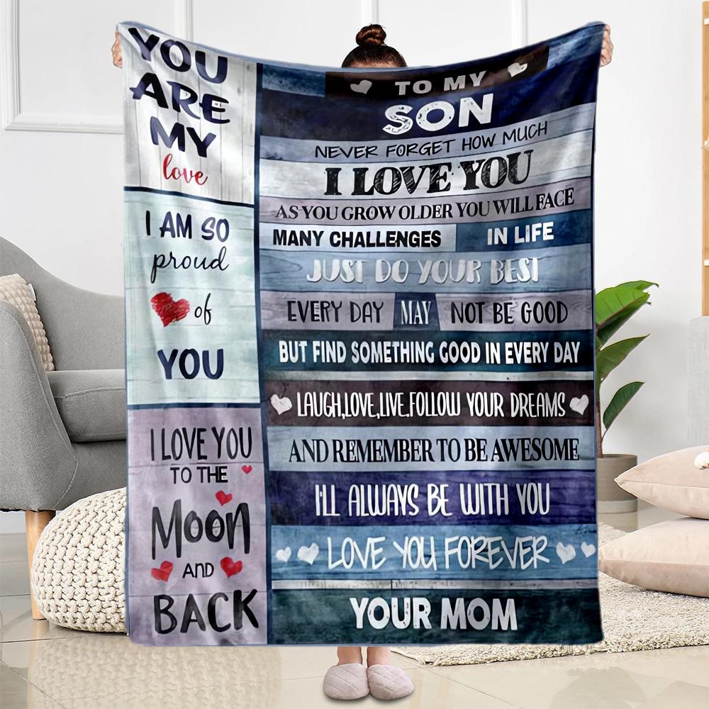 1pc Mom Quotes Blanket Comfortable Soft Lightweight Multi Purpose Blanket for Travel Camping Picnics Sofa Office Bed Living Room Gift for Friends