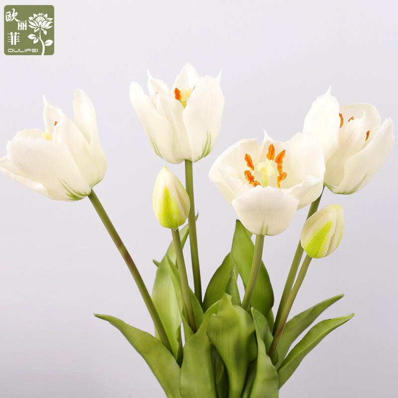 Tulip Simulation Flower, Wedding Artificial Flower Furniture Ornament Photography Prop Feel Simulation Tulip