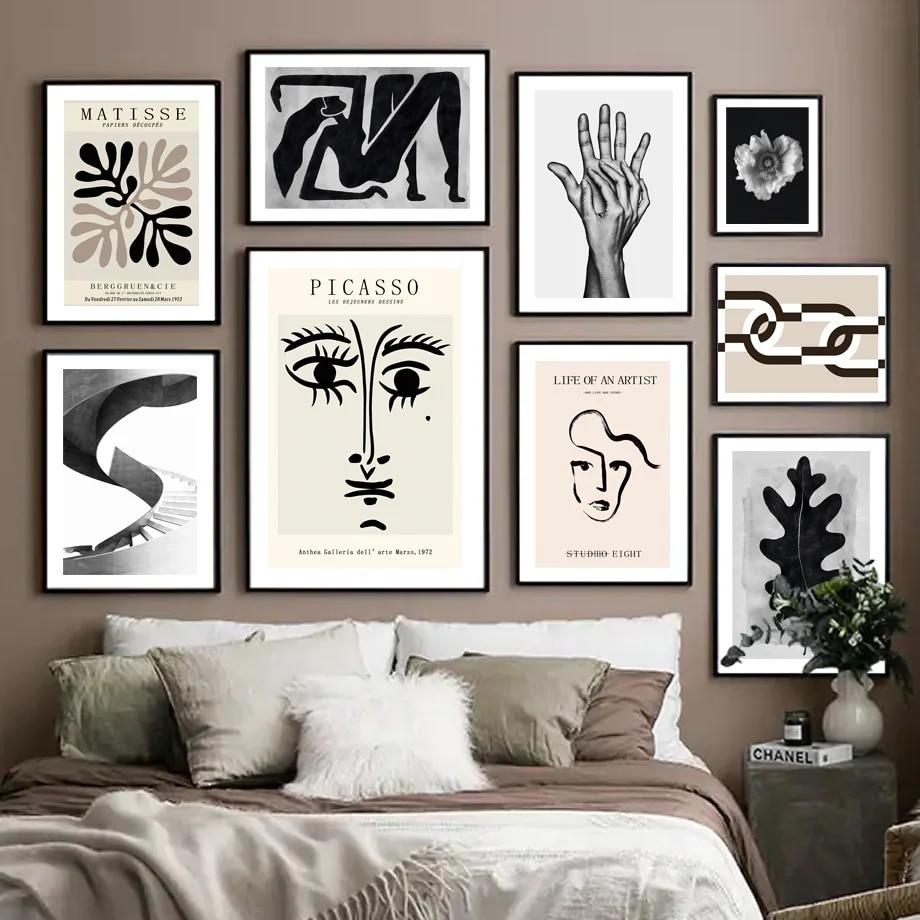 

Матисс Пикассо, абстрактная настенная живопись, холст, картина, плакат на скандинавскую тему, винтажная современная галерея, настенные панно для декора гостиной