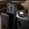 For iPhone 13 Pro 6.1 inch Leather Back Cover Compatible with MagSafe JEEHOOD J06 Phone Case with Card Bag RFID Blocking