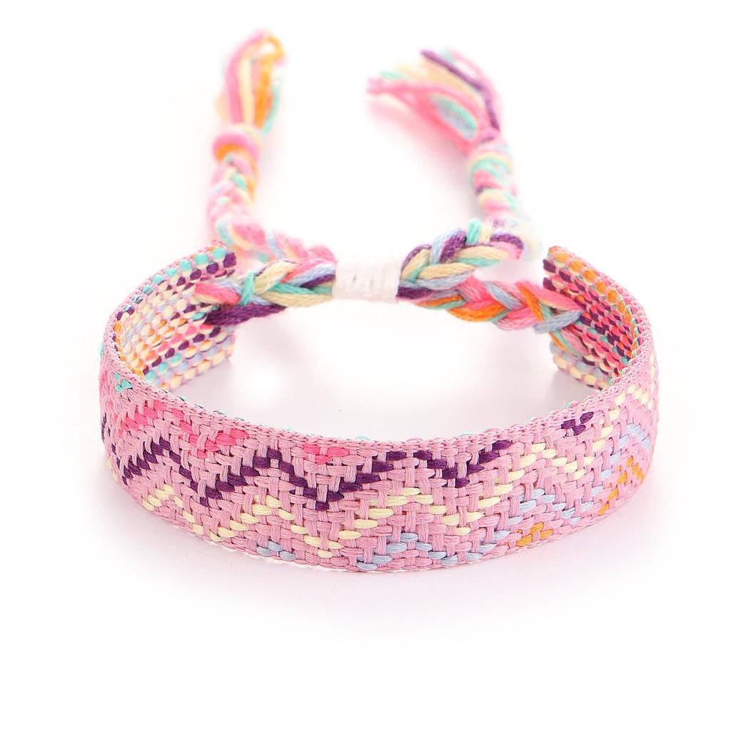 Trendy Woven Rope Drawstring Plaid Bracelet for Women