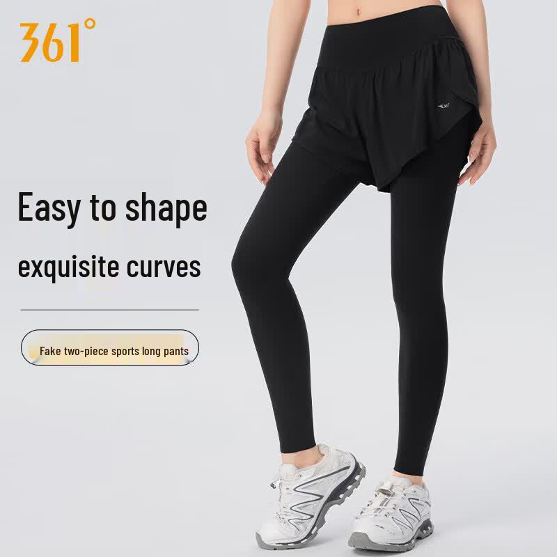 361° Women s Faux 2-in-1 Quick-Dry Yoga & Running Leggings L