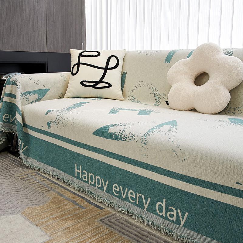 Husă de canapea în stil INS Pânză Four Seasons Pernă de canapea universală anti-alunecare Prosop pentru spătar, simplu, modern, all-inclusive, pătură prosop de canapea