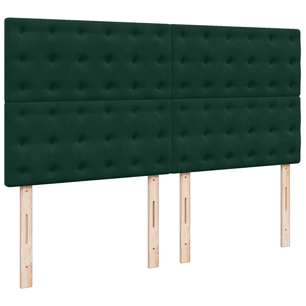Box Spring Bed with Mattress Dark Green 180 X 200 Cm Velvet