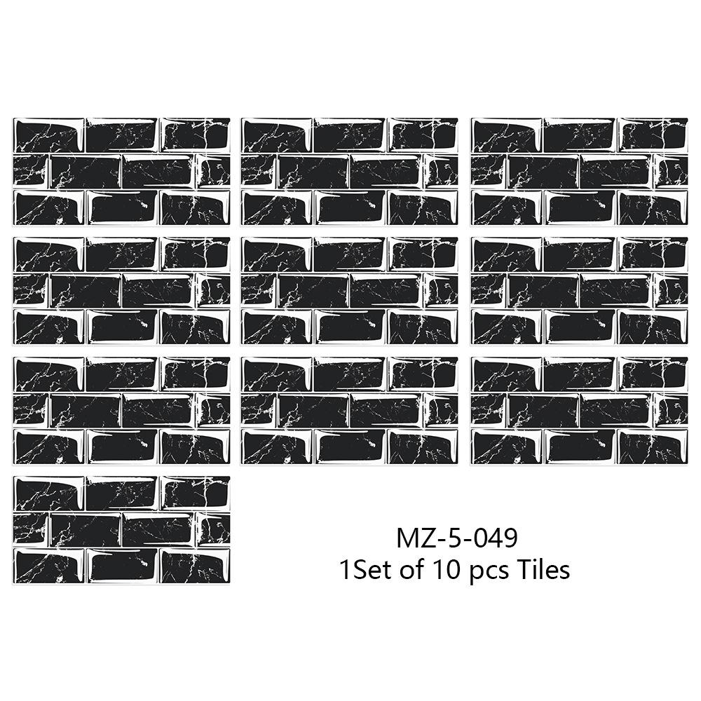 10ks 15cmX30cm DIY mramorové samolepky na zeď Imitace cihla Dekorace do ložnice Vodotěsná samolepicí tapeta na dlaždice Dekor do kuchyně