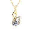 S925 Sterling Silver Women's Swan Pendant Necklace with 1 Carat D Color Moissanite