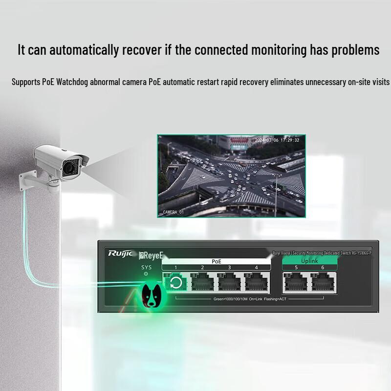 Hikvision Smart PoE Gigabit Network Switch CN plug (adapter included)
