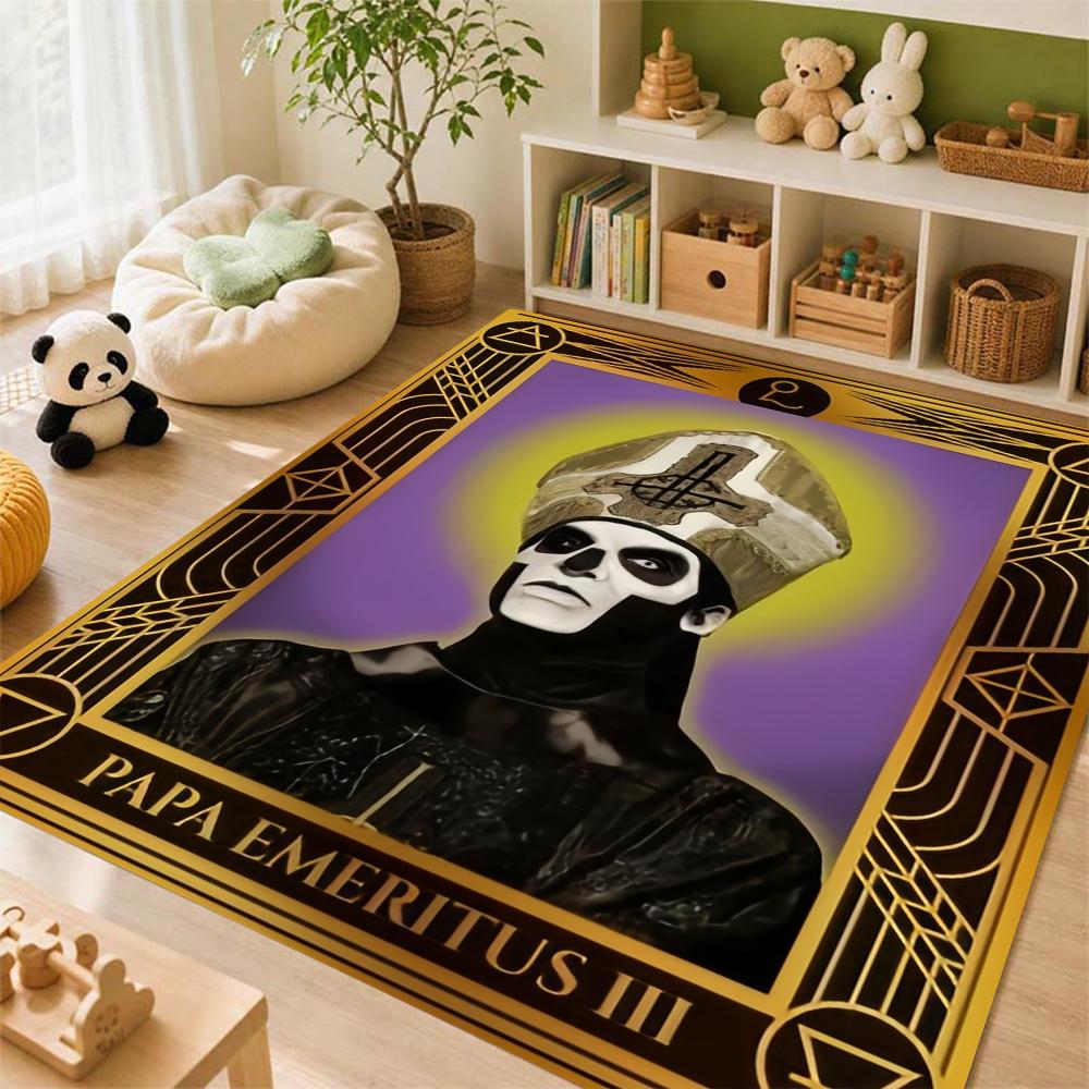 Dark Gothic Skeleton Bishop Rectangular Rug Soft Nonslip Carpet For Hallway Doorway Kitchen Home Decor Great Holiday Gift