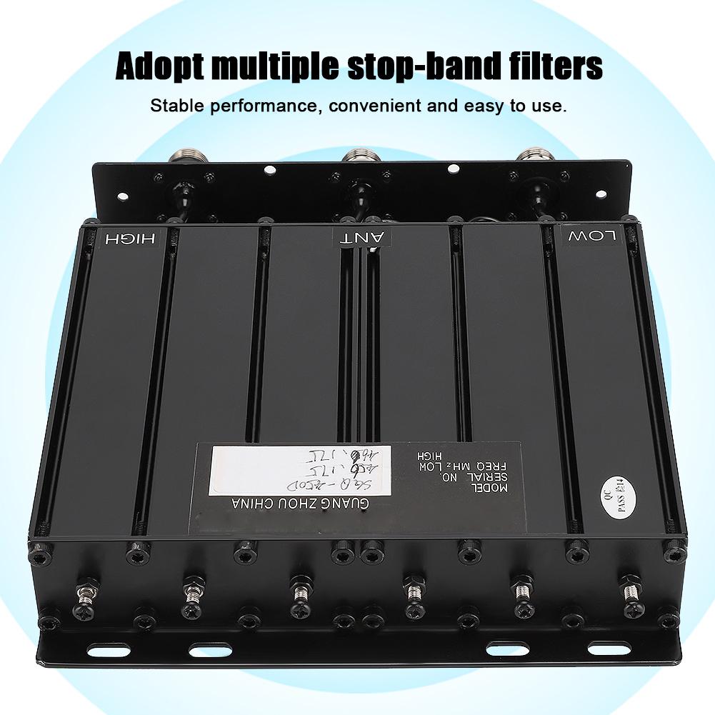 50W 6 Cavity UHF Portable Duplexer with Multiple Stop Band Filters (TX: 456.175 RX: 466.175)