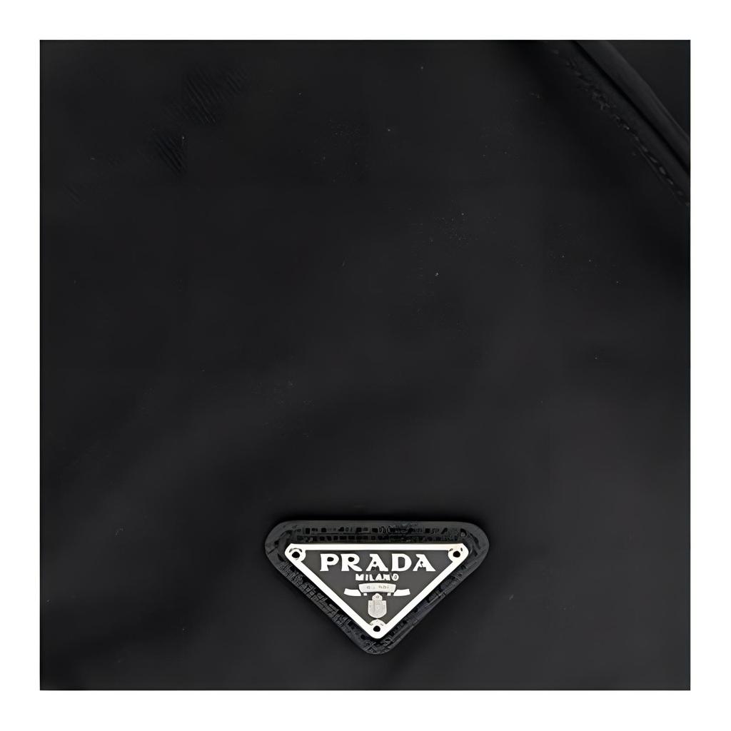 Prada Logo Drawstring Closure Nylon Cosmetic Bag Toiletry Bag Bucket Bag Tote Bag Small Size Unisex bags Black 1NA369-2BQP-F0002