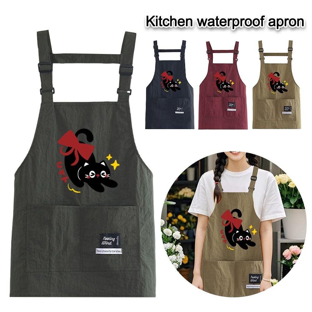 Adjustable Kitchen Apron Cartoon Cooking Smock Cute Catering Work Clothes for Home Kitchen