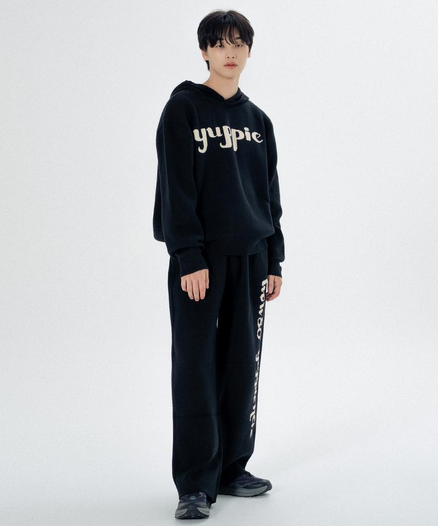 MAYOL Men'S Yuppie Knit Hooded Pullover_Black