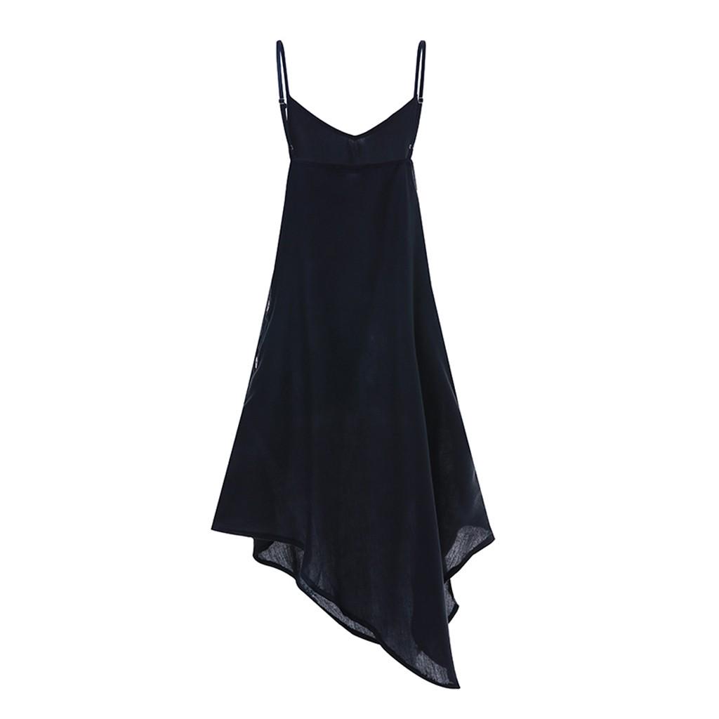 Women Sexy Low Cut Irregular Loose leisure Dress Elegant Party Prom Dresses