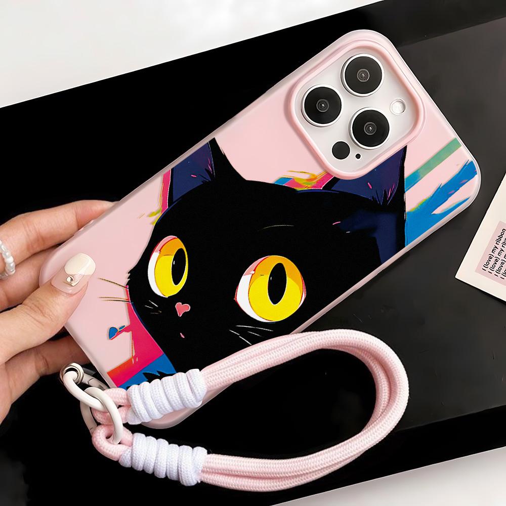 Bemalte Handyhülle für iPhone 15 11 13 14 für 15 16 Pro Max 12 13 16 Pro Niedlich Fasion Lustig Lanyard Handyhülle Neueste Top-Selling-Empfehlungen