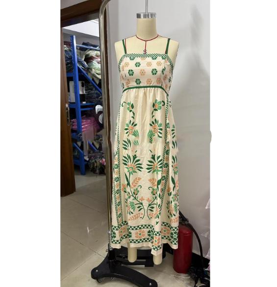 Women's Casual Fashion Vintage Floral Print Suspender Dress Elegant Holiday Dress