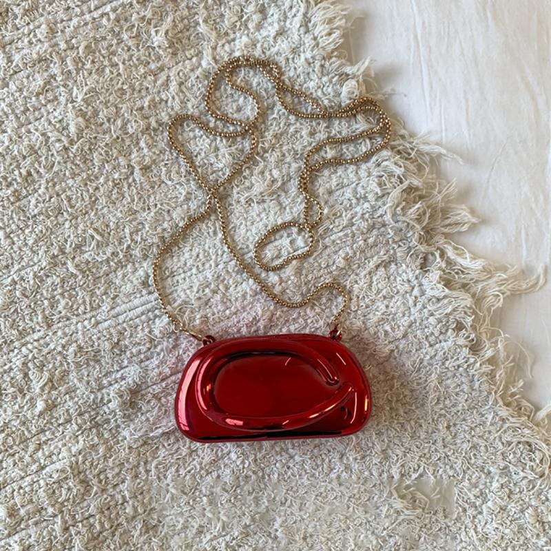 

2025 Designer Chain Shoulder Bag Summer Lipstick Bags For Women Mini Purse Crossbody Bag High Quality Shell Bag красный